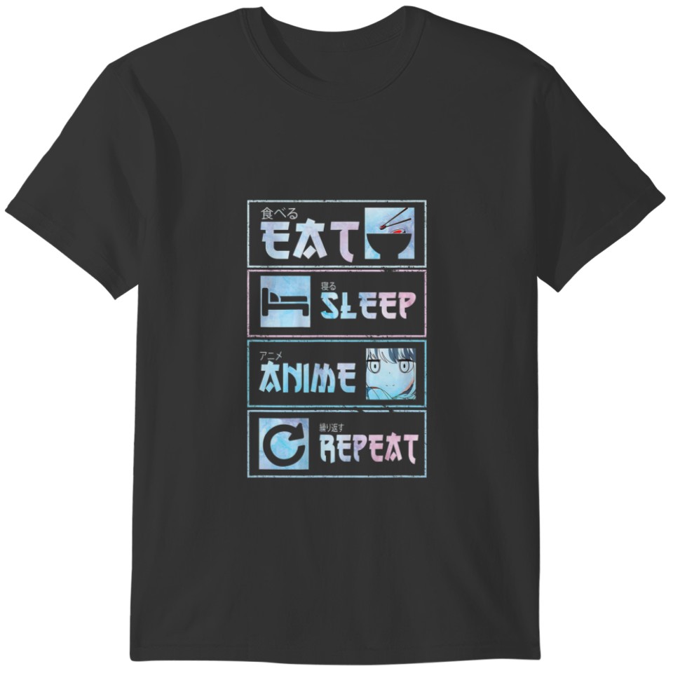 Eat Sleep Anime Repeat Funny - Gift For Japanese M T-shirt