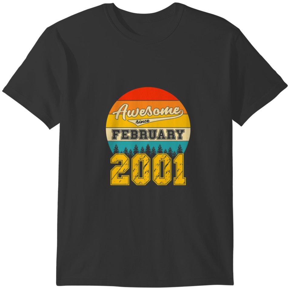 Awesome Since February 2001 21 Years Old Birthday T-shirt