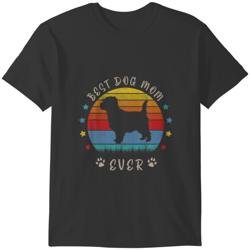 Vintage Best Dog Mom Ever Cairn Terrier Retro Dog T-shirt