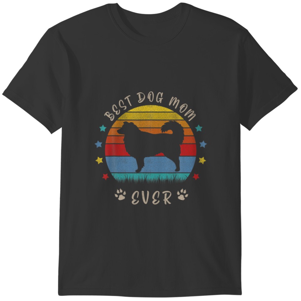 Vintage Best Dog Mom Ever Australian Shepherd Dog T-shirt