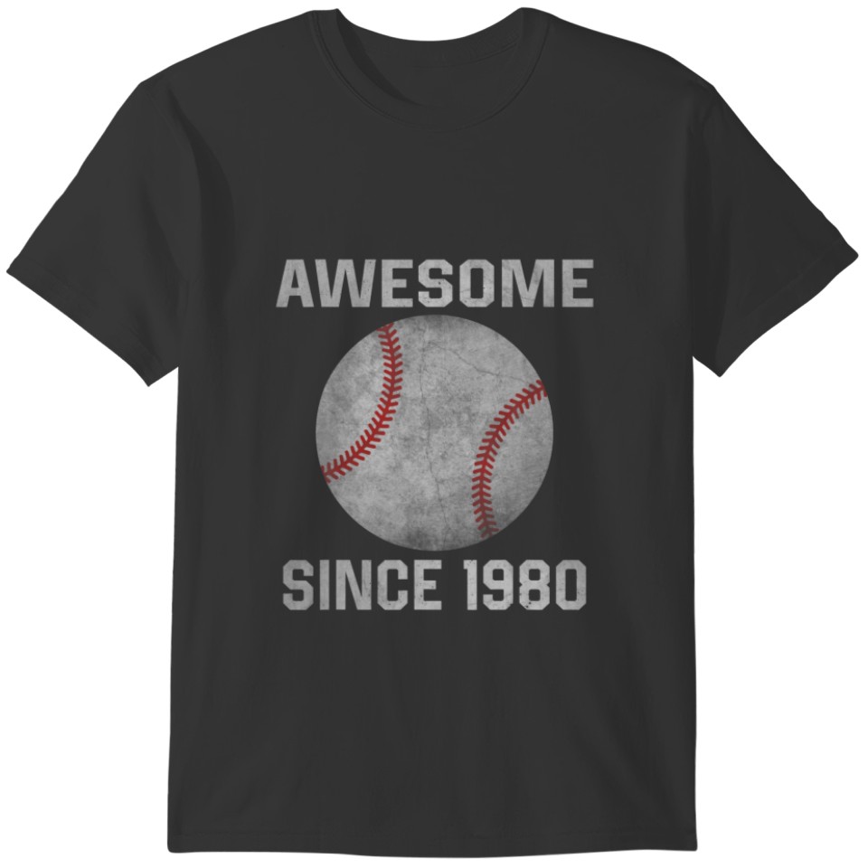 Awesome Since 1980 42Nd Birthday 42 Year Old Baseb T-shirt