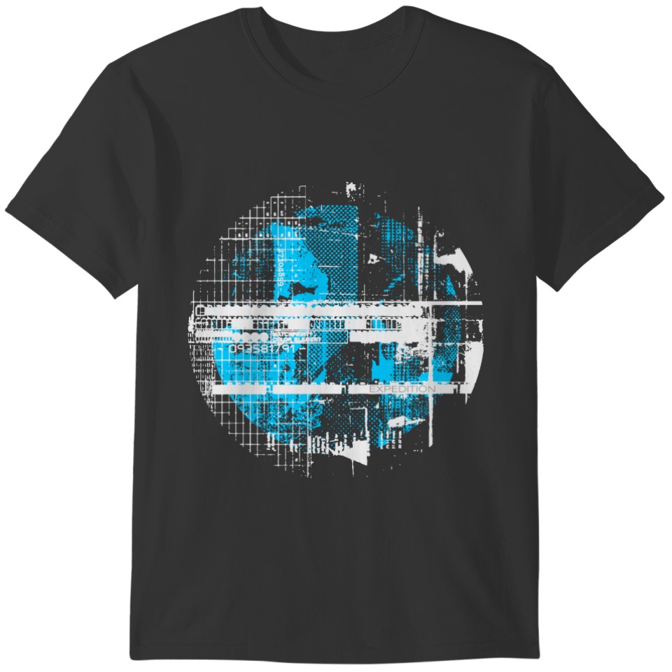 Blue Grunge Abstract Streetwear T-shirt