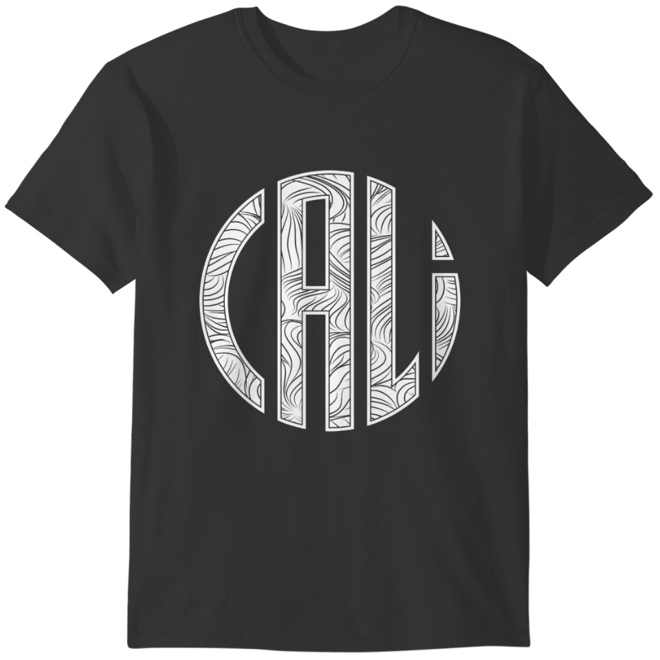 Cali Circle Wild and Wavy (White) Sweat T-shirt