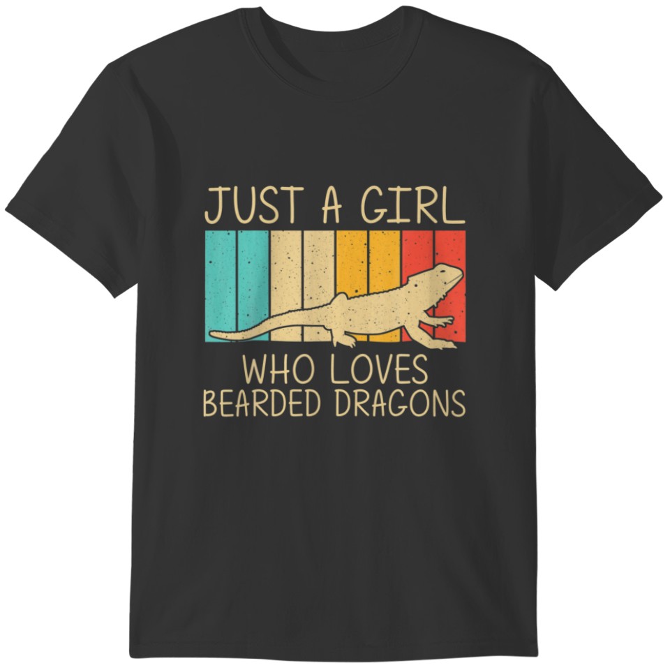 Funny Bearded Dragon Art For Girls Kid Reptile Igu T-shirt