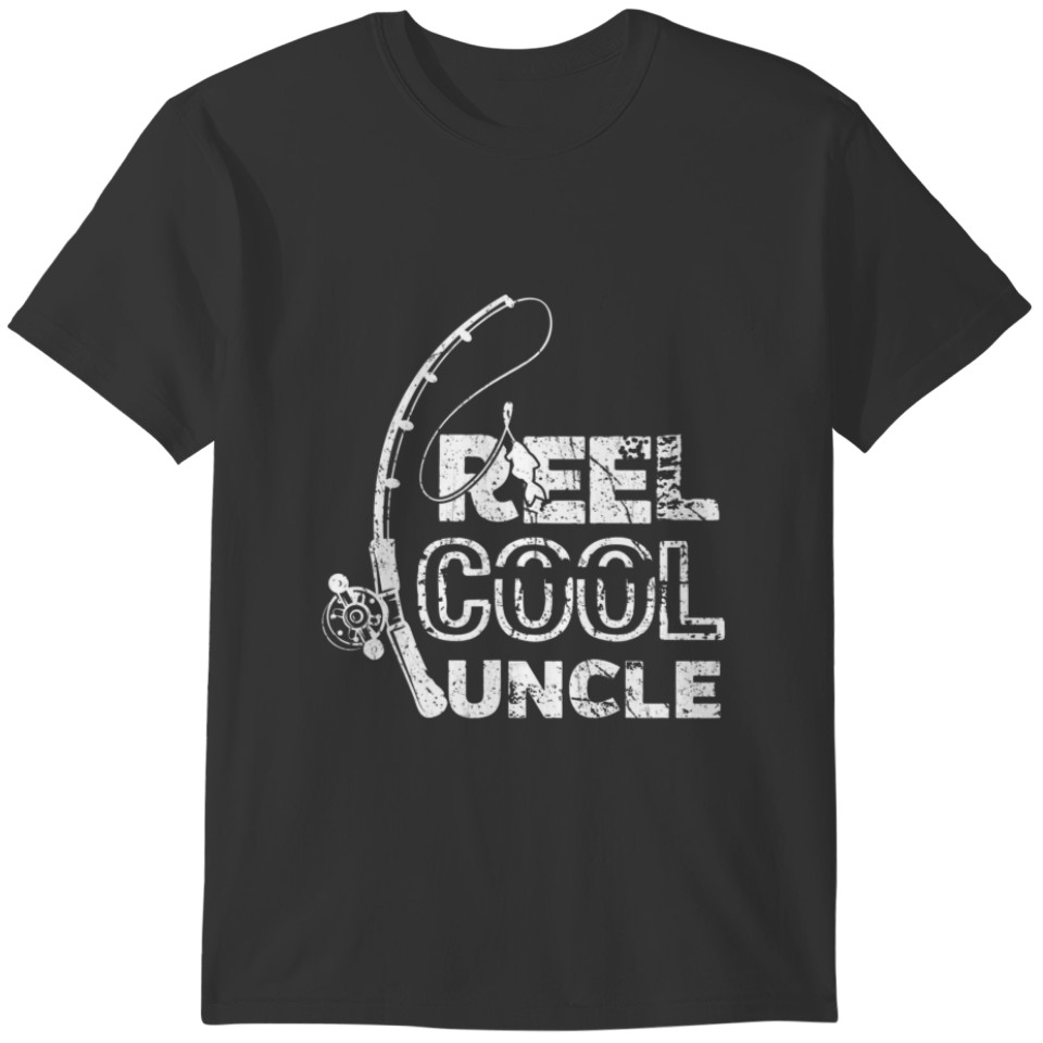 Mens Reel Cool Uncle Fishing Fathers Day Funny T-shirt