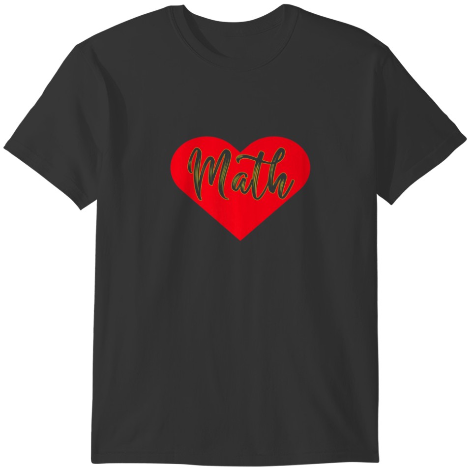 Heart Cute Valentine's Day Math Teachers Matching T-shirt