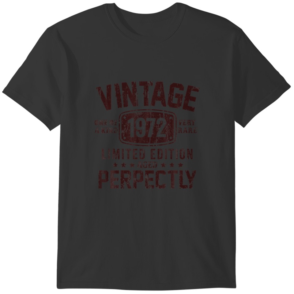 Vintage 1972 Birthday For Men Women 50Th Birthday T-shirt
