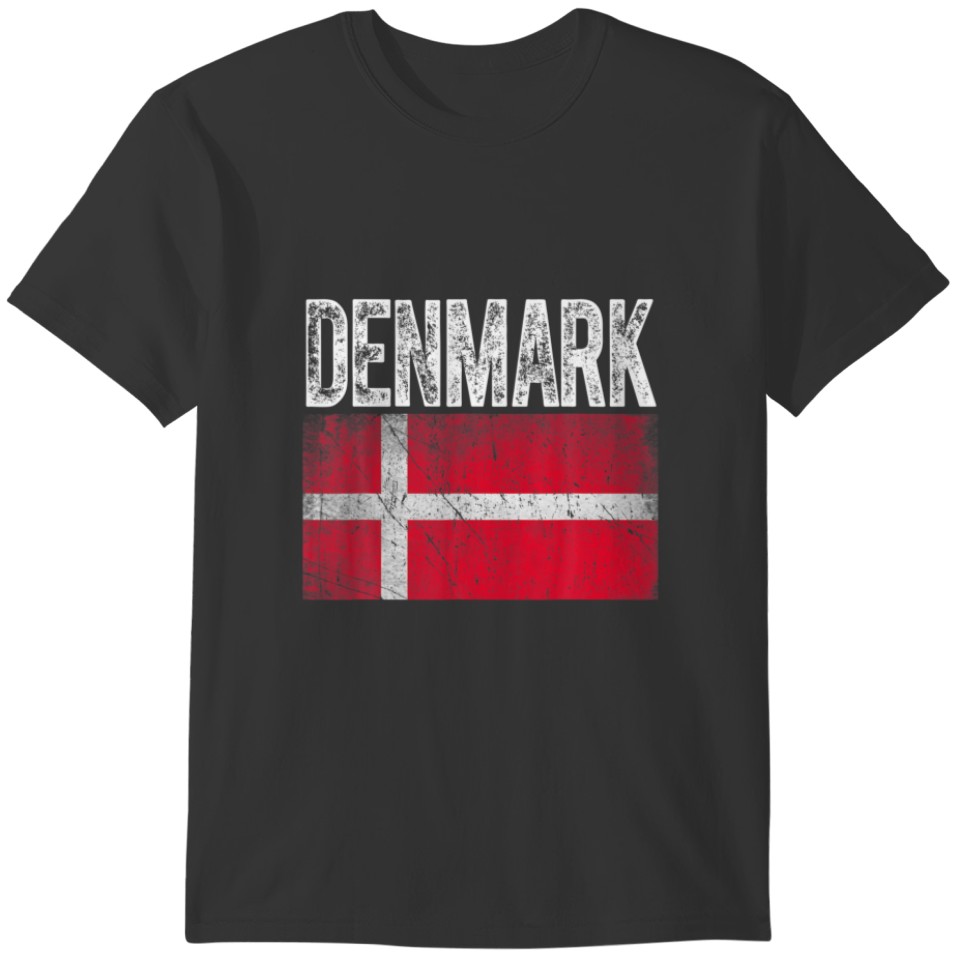 Patriotic Distressed Denmark Flag Men Women T-shirt