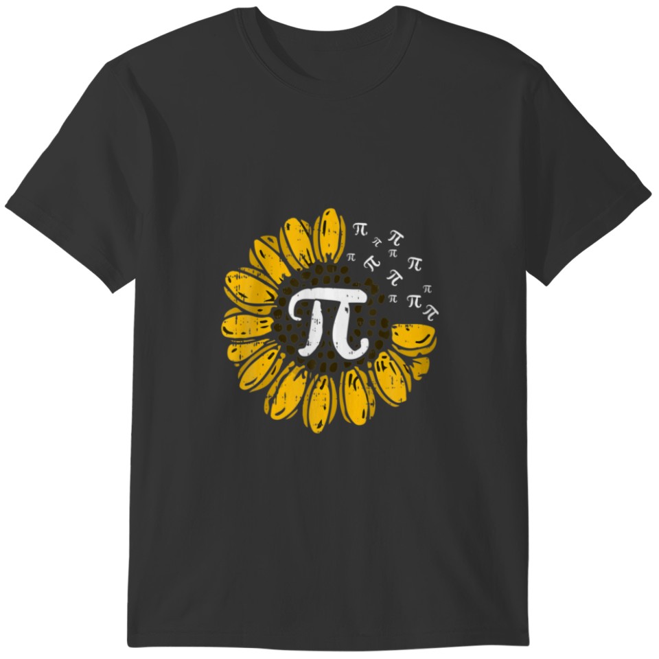 Sun-Flower Pi Day Cool Math Symbols Teacher Studen T-shirt