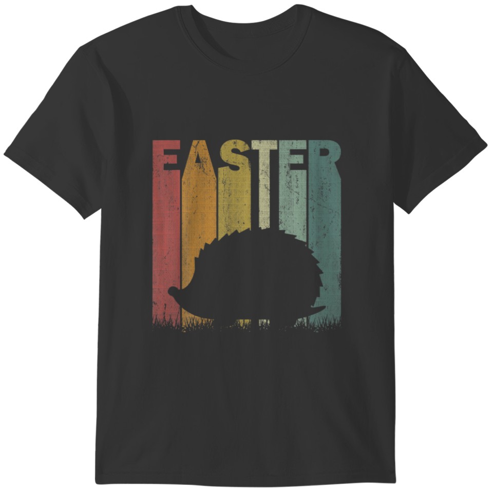 Easter Day Hedgehog Retro Graphic Funny Easter Cos T-shirt