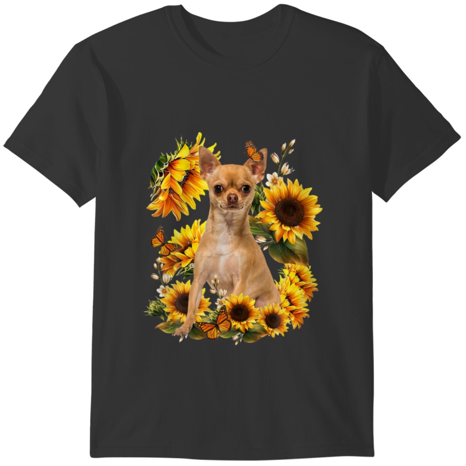 Dog Mom Mother's Day Gifts Sunflower Chihuahua T-shirt