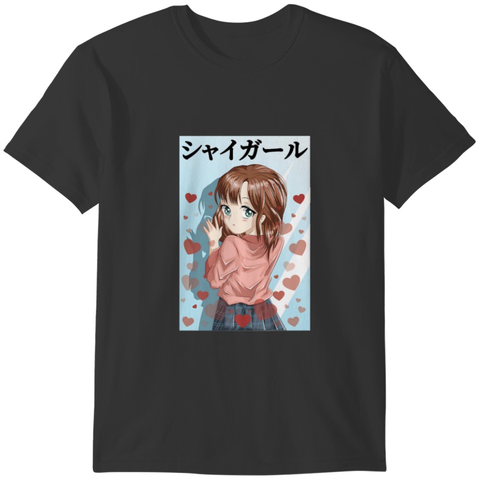 Japanese Aesthetics - Cute Kawaii Anime Shy Girl - T-shirt