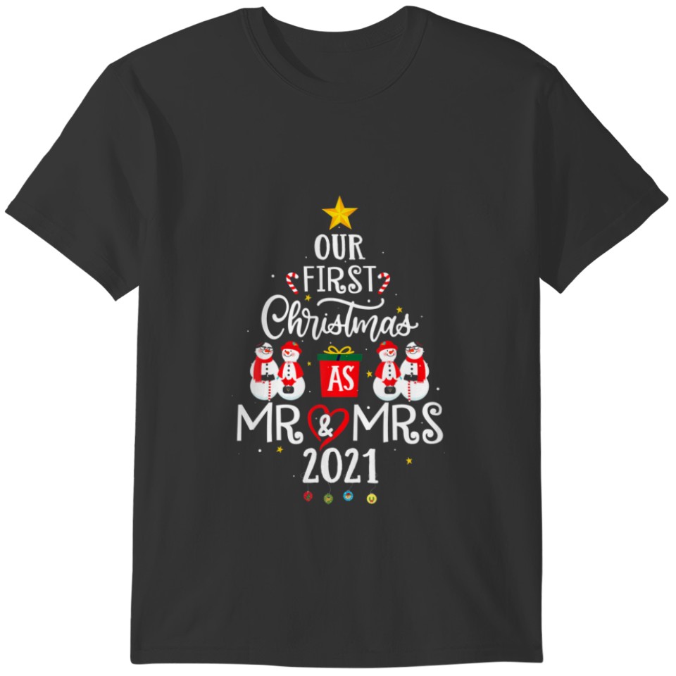 Couple Wife Husband Our First Christmas As Mr T-shirt