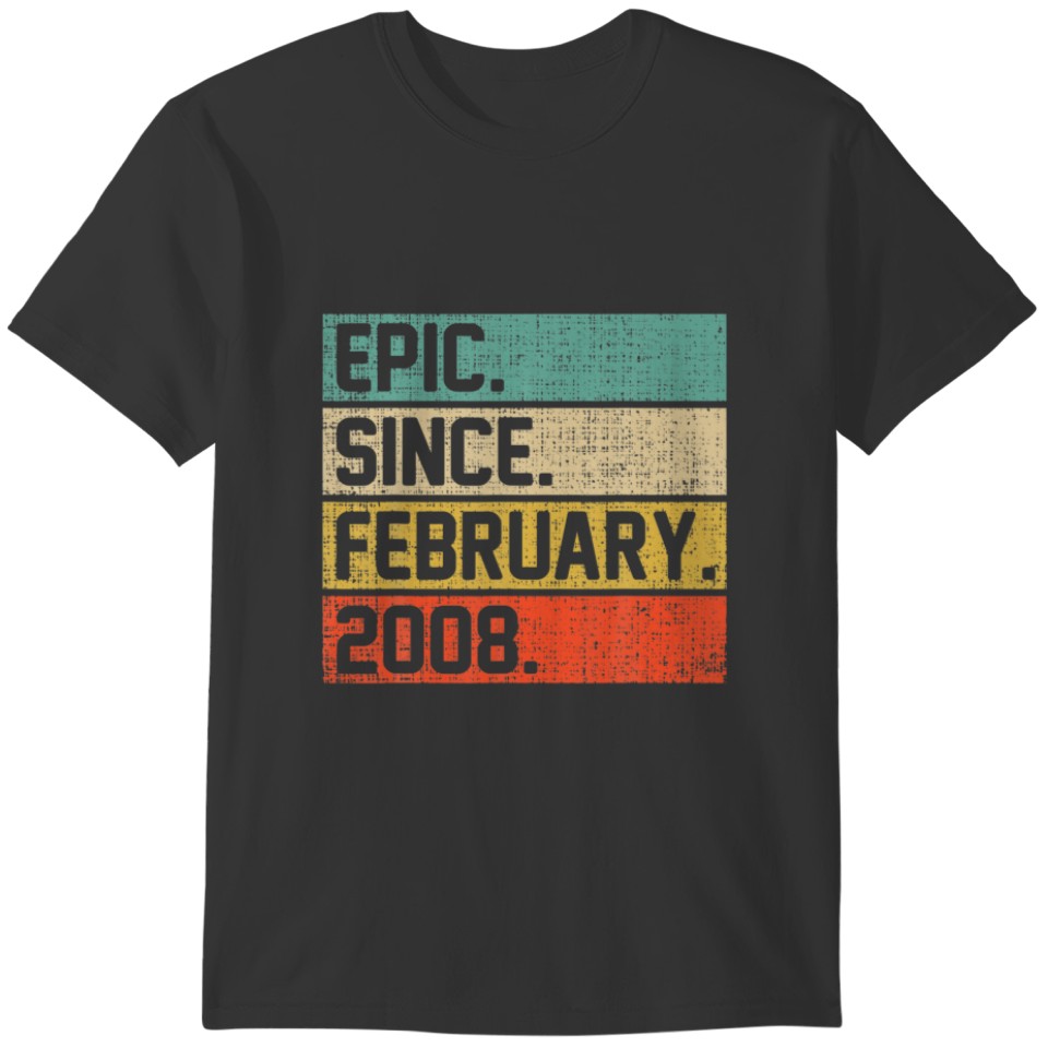 Vintage Boys Girls 14Th Birthday Epic Since Februa T-shirt