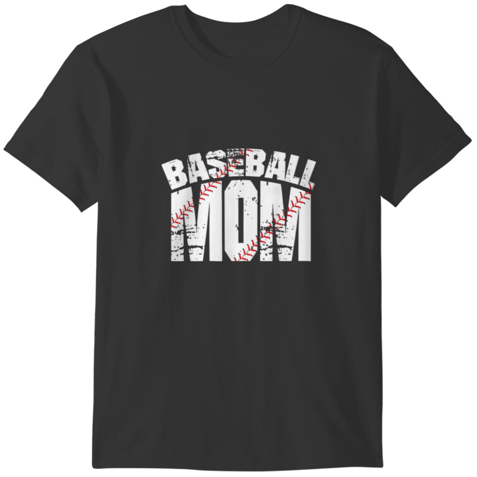 Womens Vintage Distressed Baseball Mom Funny Softb T-shirt