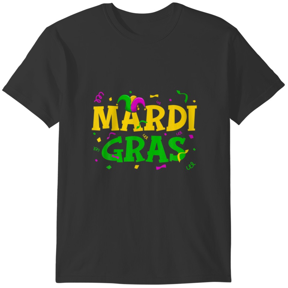 Funny Mardi Gras Jester Hat Party Festival Men Wom T-shirt