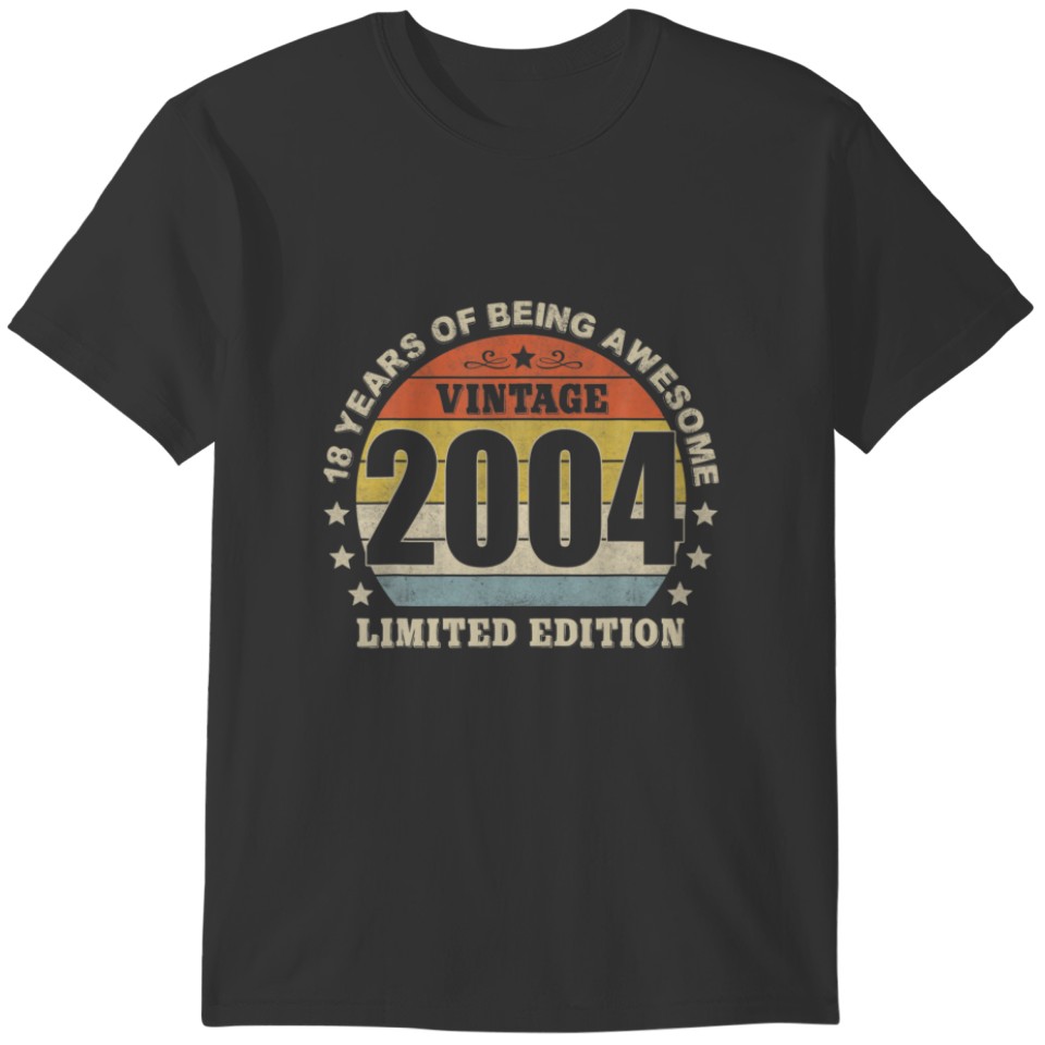 Vintage 2004 18 Years Of Being Awesome T-shirt