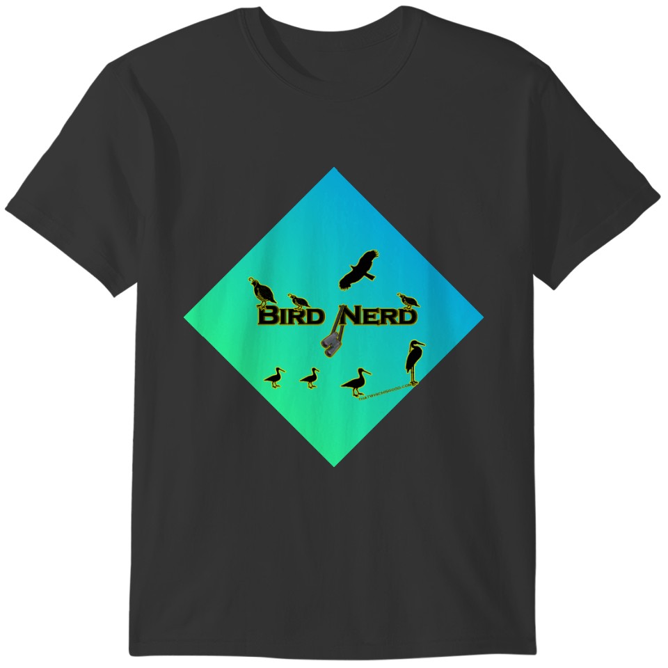 Bird Nerd Blue Green Ombre T-shirt