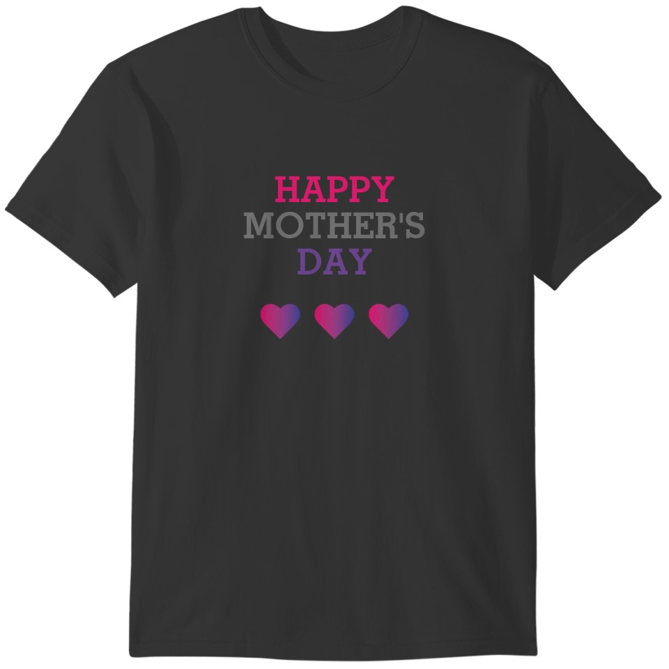 Happy Mother's Day V-Neck 3 Hearts T-shirt