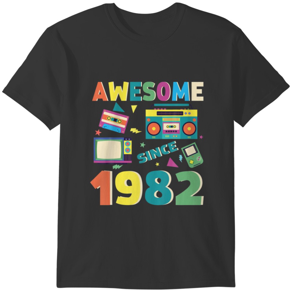 Awesome Since 1982 Vintage 1982 40Th Birthday 40 Y T-shirt