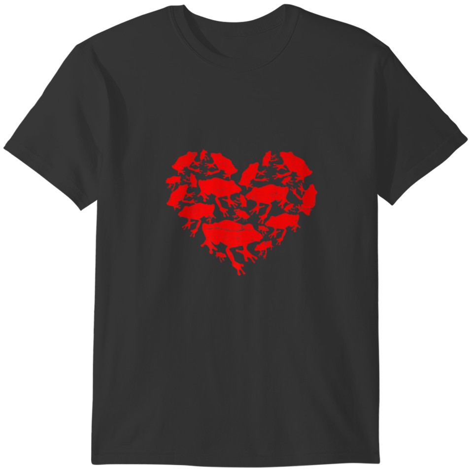 Funny Frog Valentines Day Hearts Couples Love Anim T-shirt