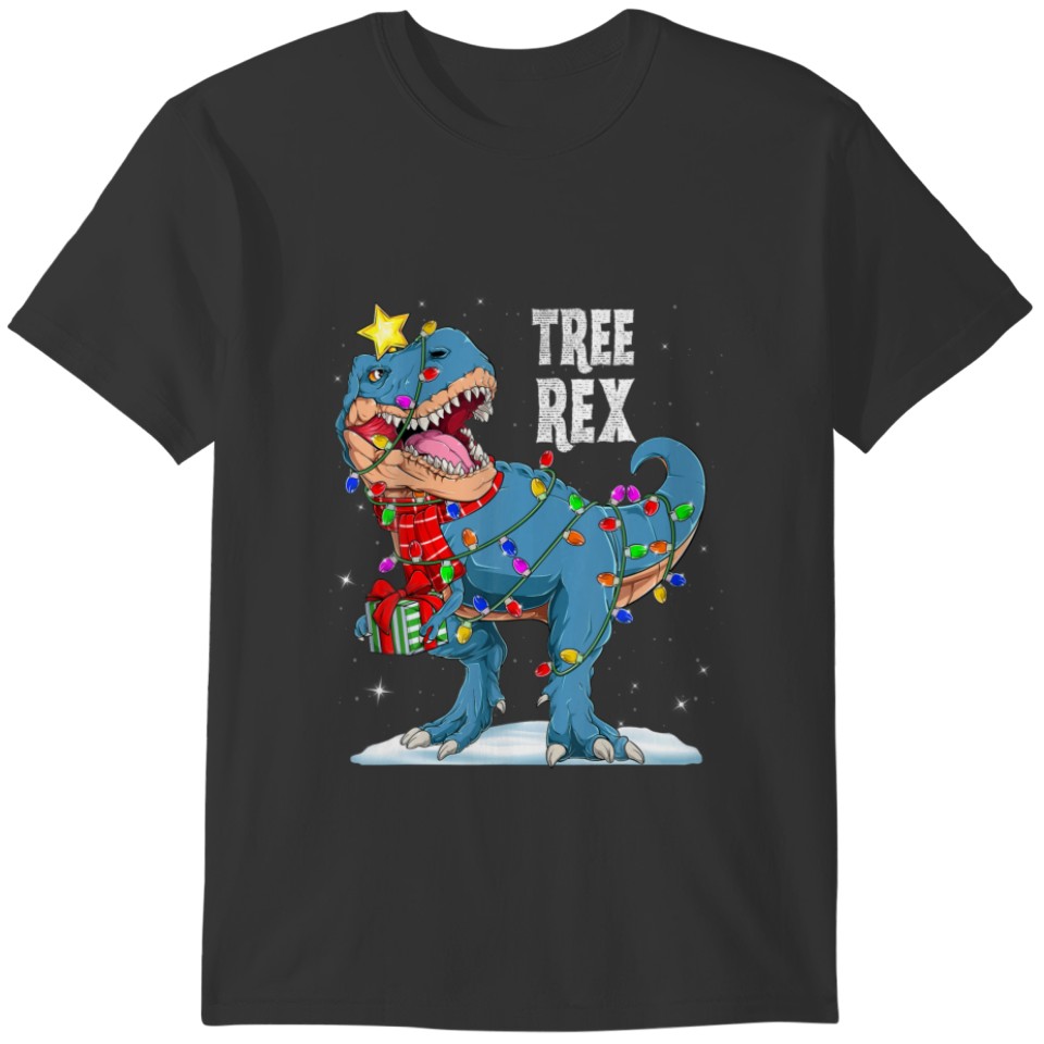 Merry Christmas Dinosaur Tree Rex Pajamas Men T-shirt