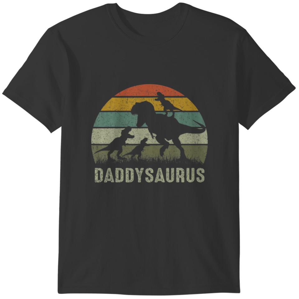Daddy Dinosaur T Rex Dadasaurus 3 Kids Family Matc T-shirt