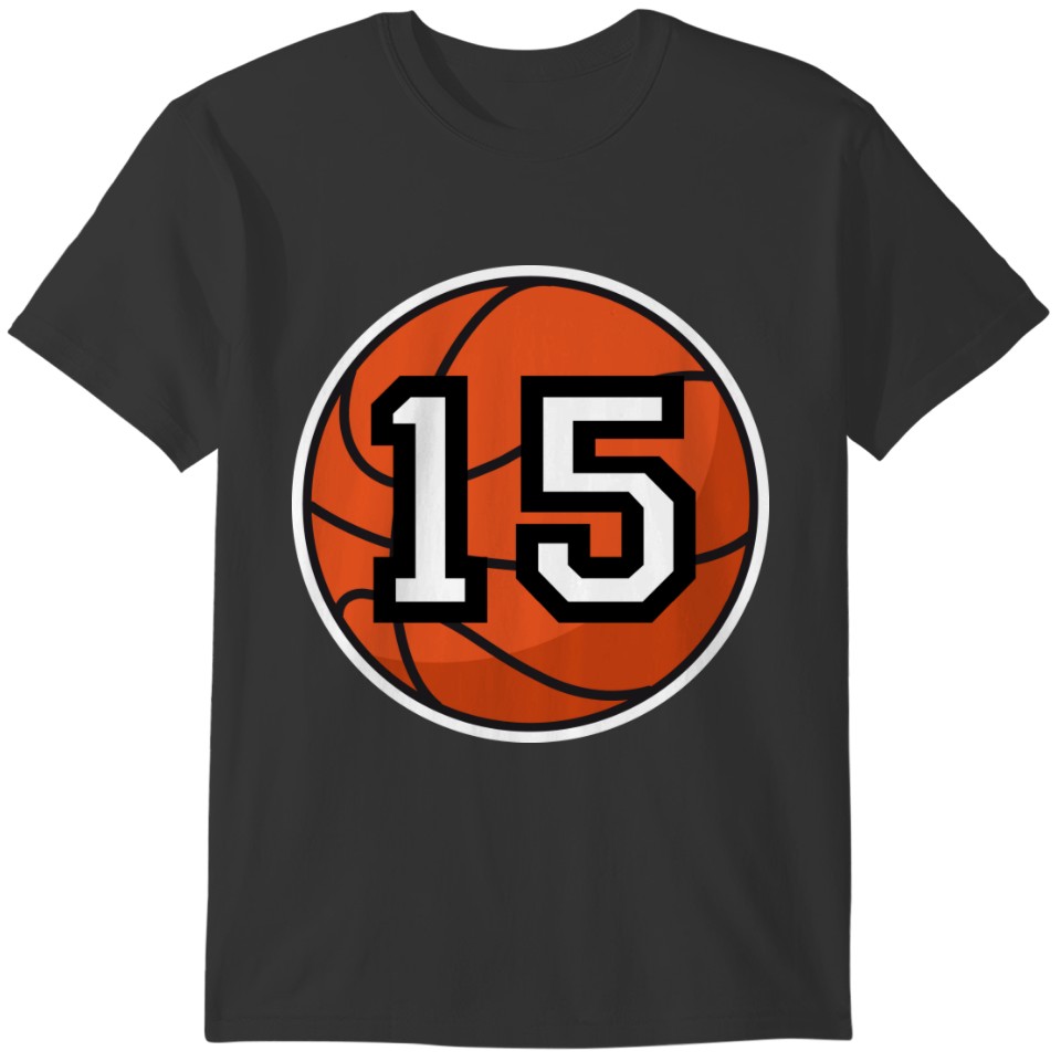 Basketball Player Uniform Number 15 Gift T-shirt