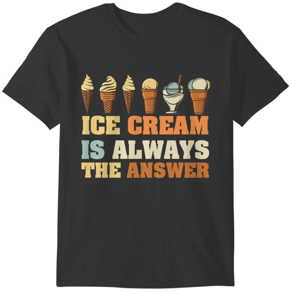 Ice Cream Summer Frozen Food Funny Vintage Gift T-shirt