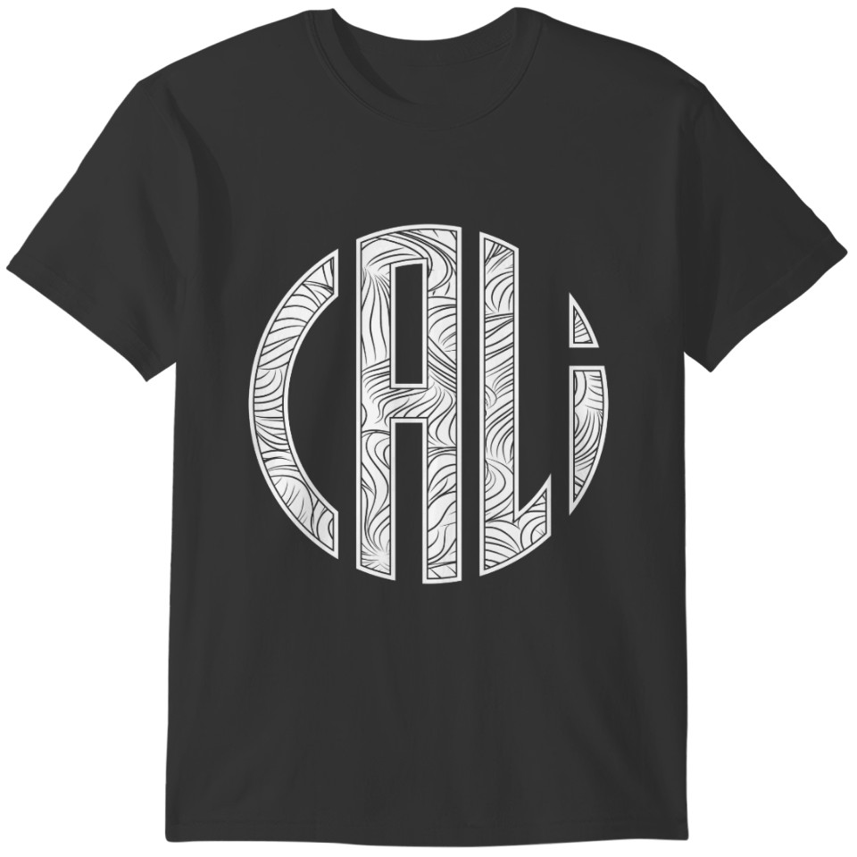 Cali Circle Wild and Wavy (White) Plus Size T-shirt