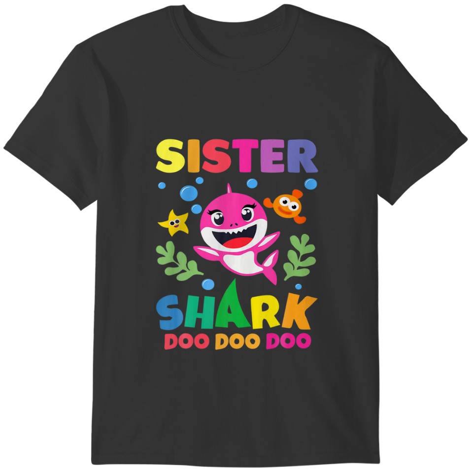 Sister Shark Gift Cute Baby Shark Family Matching T-shirt