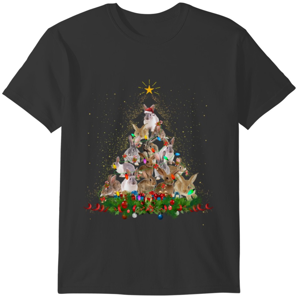 Bunny Gift | Bunny Rabbit Christmas Tree Beautiful T-shirt