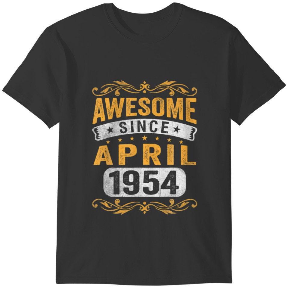 68 Years Old Awesome Since April 1954 68Th Birthda T-shirt