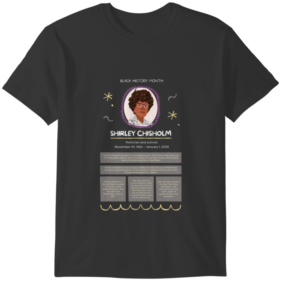 Black History Month Shirley Chisholm T-shirt