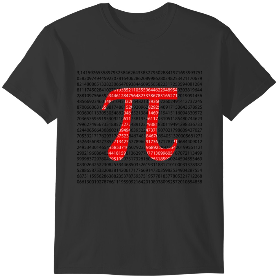 Red Number pi is a mathematical constant symbol T-shirt