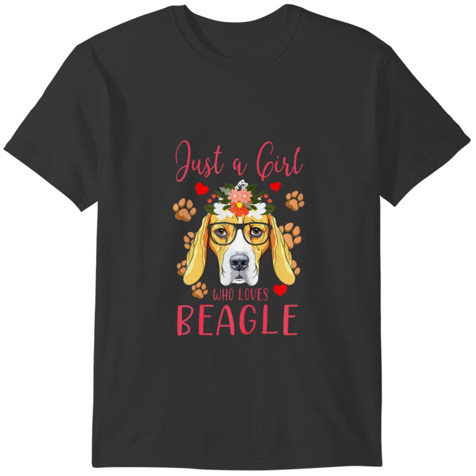 Womens Just A Girl Who Loves Beagle Wo T-shirt