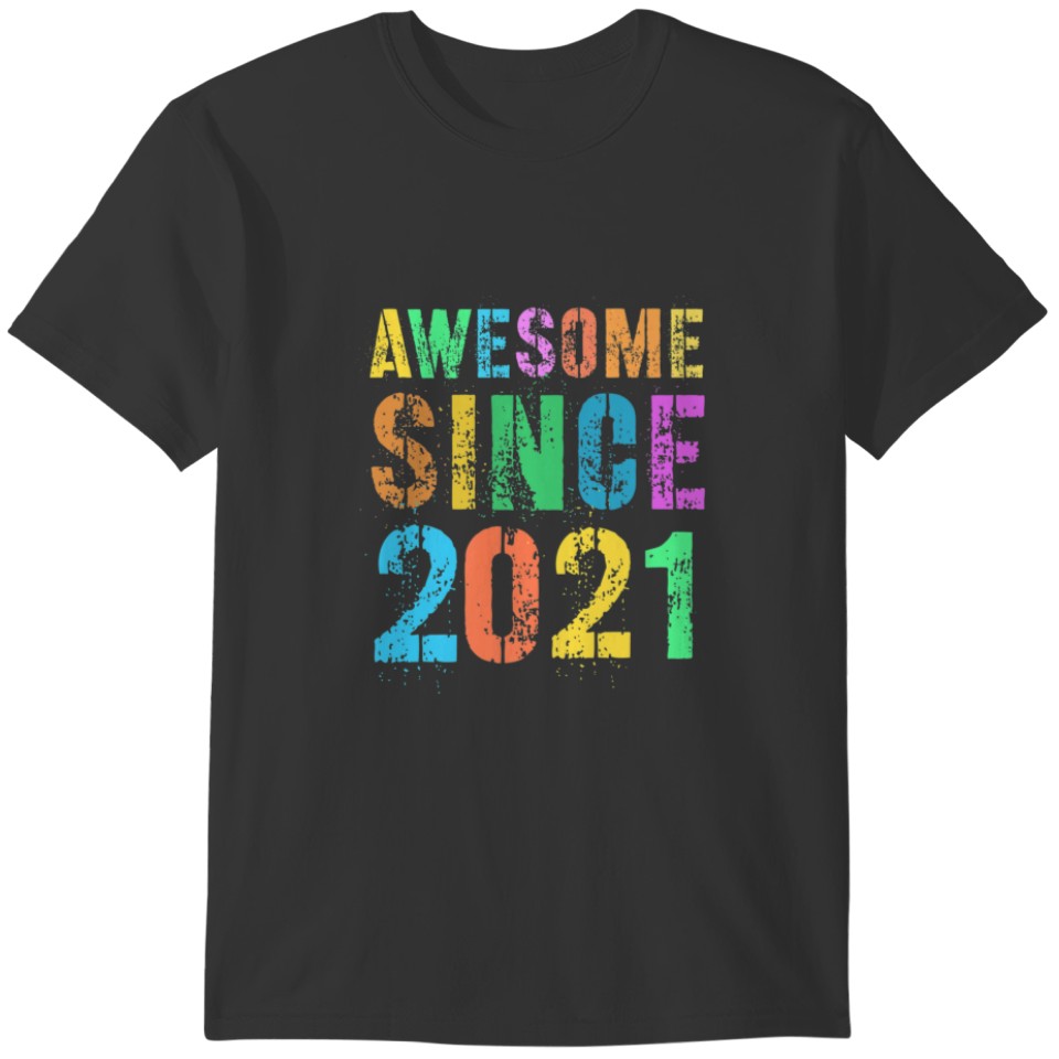 AWESOME SINCE 2021 Vintage 1St Birthday Boy Girl F T-shirt