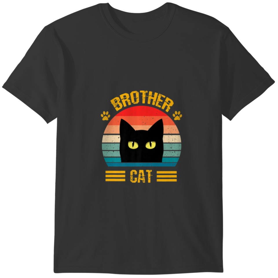 Vintage Brother Cat Funny Brother Cat Lovers Style T-shirt