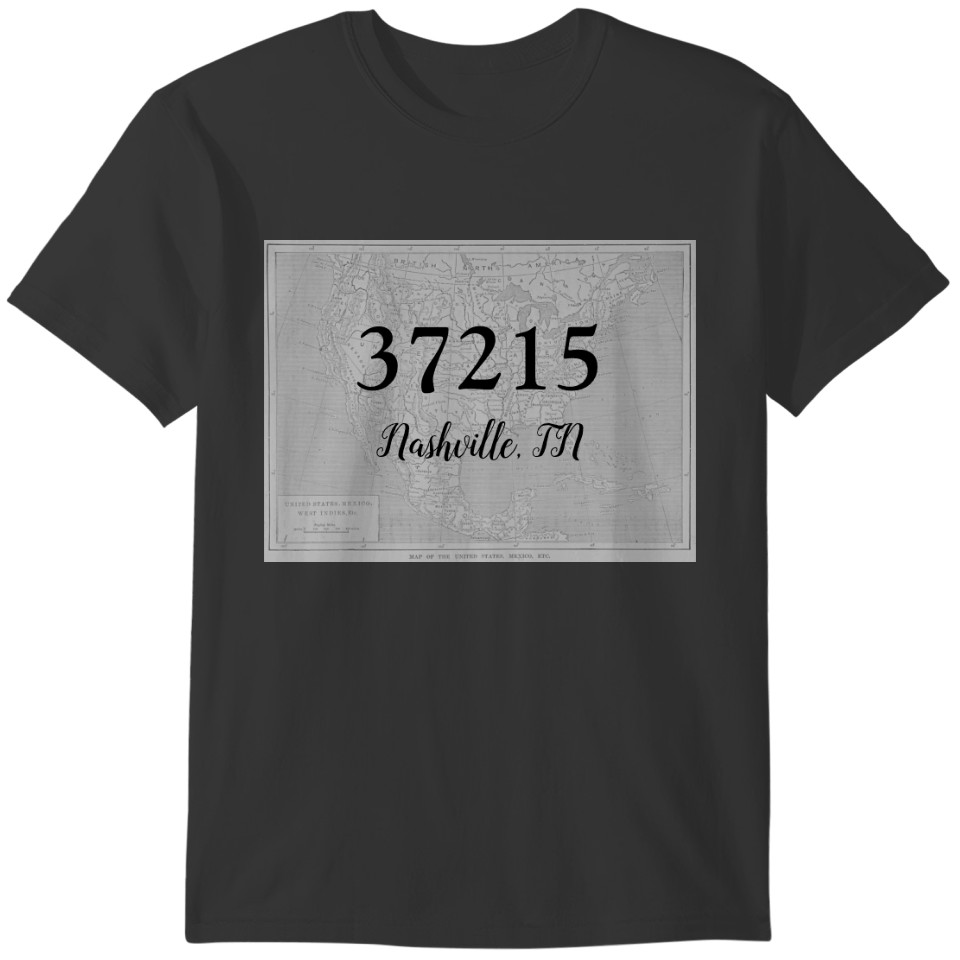 Zip Code with City Town State Custom Map T-shirt