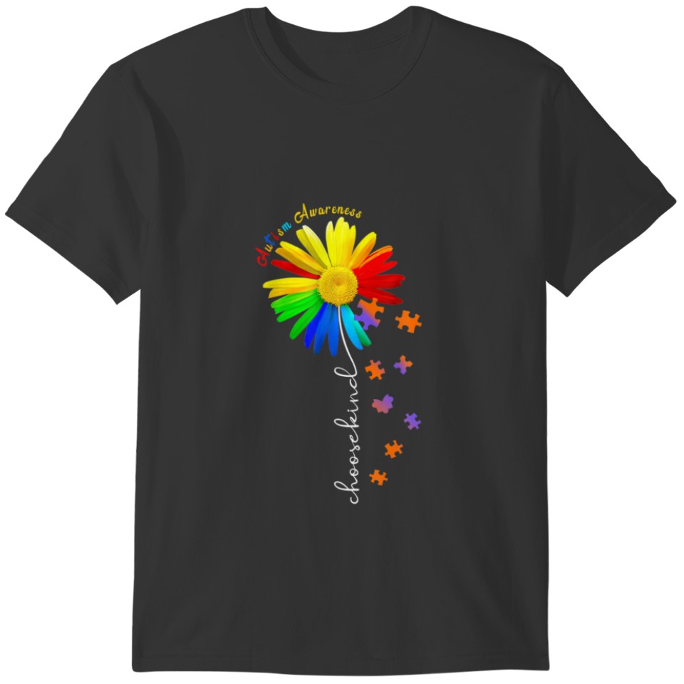 Choose Kind Autism Awareness Sunflower Mom Women K T-shirt