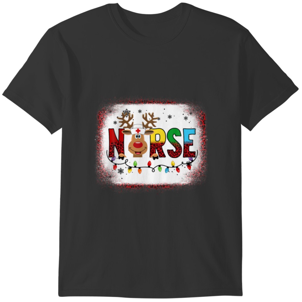 Nurse Christmas Reindeer Leopard Christmas Nurse T T-shirt