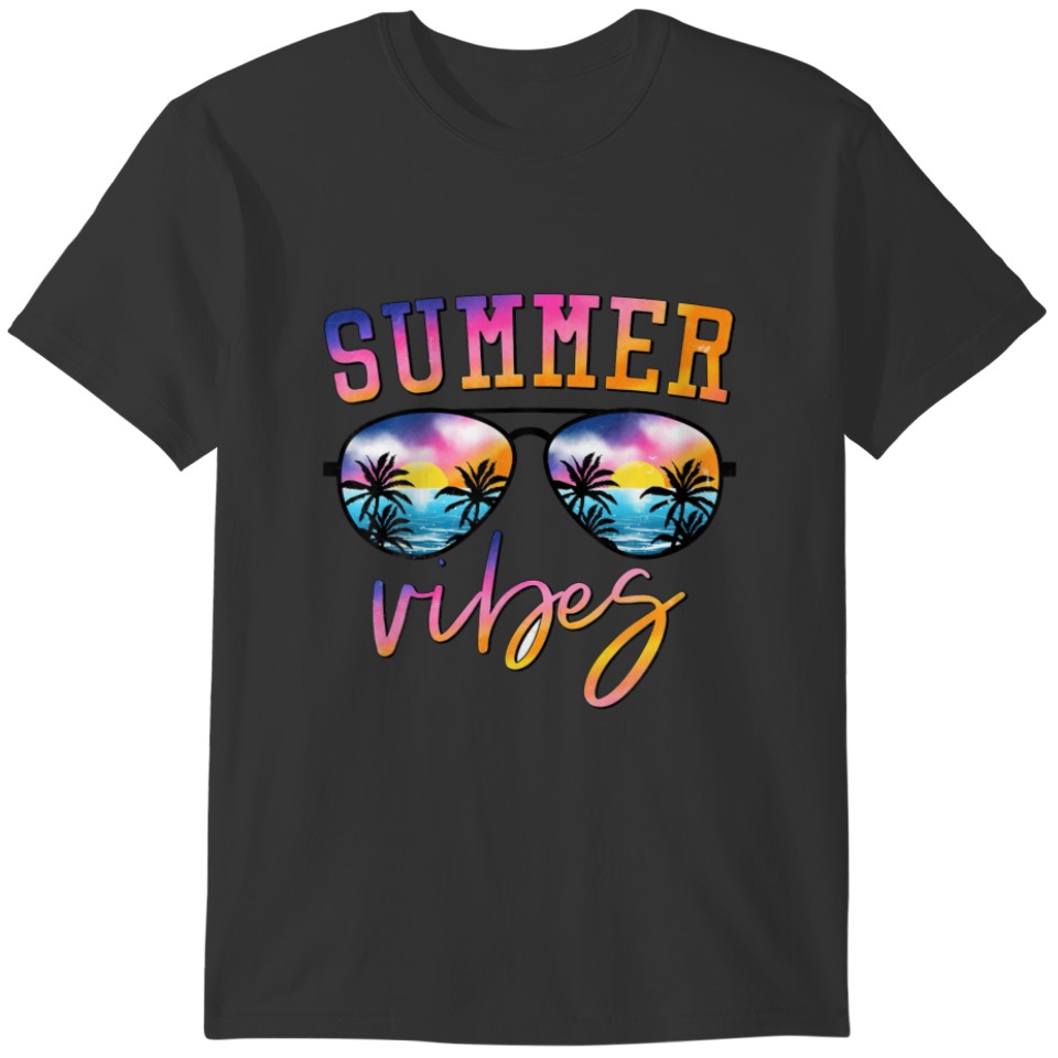 Beach Life Tie-Dye Glasses Sunshine Family Vacatio T-shirt