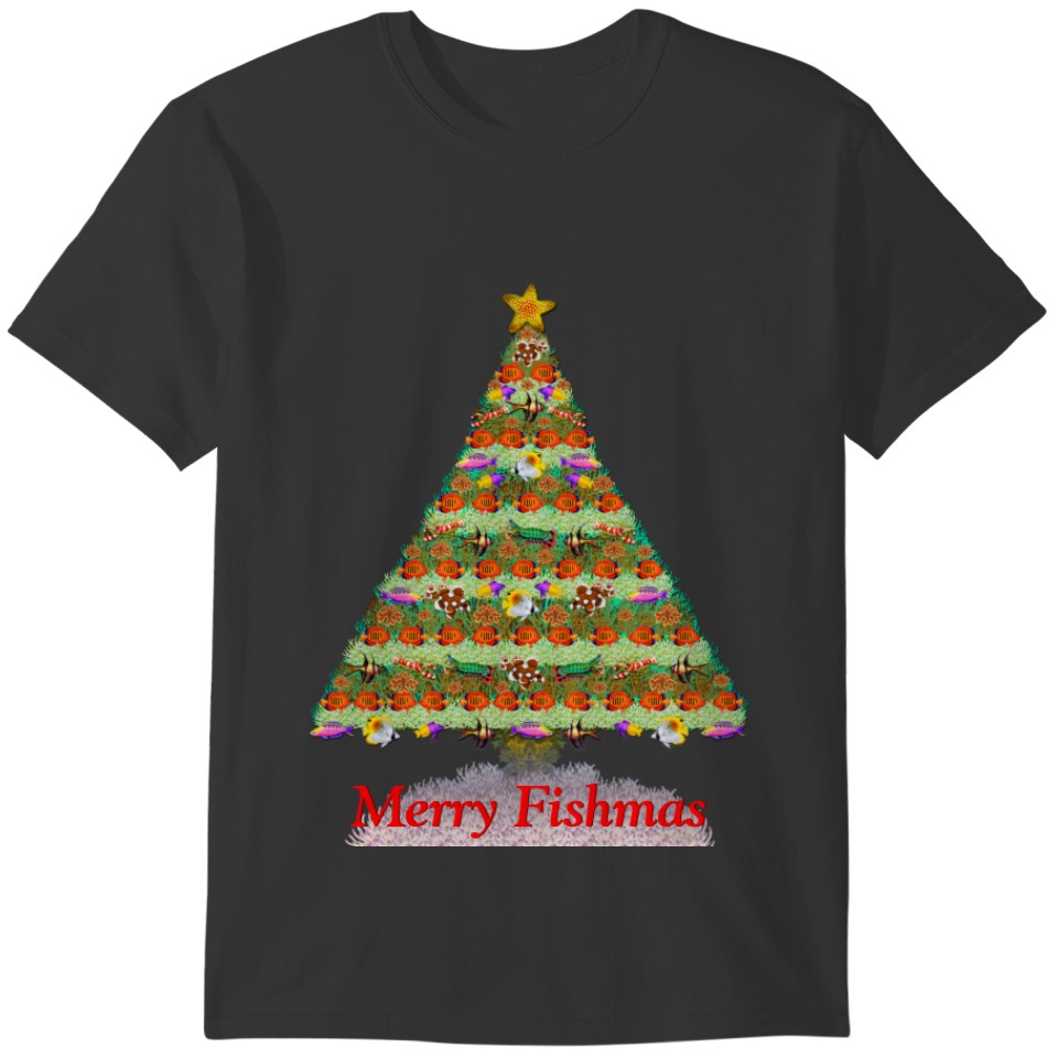 Coral Reef Fish Christmas Tree T-shirt