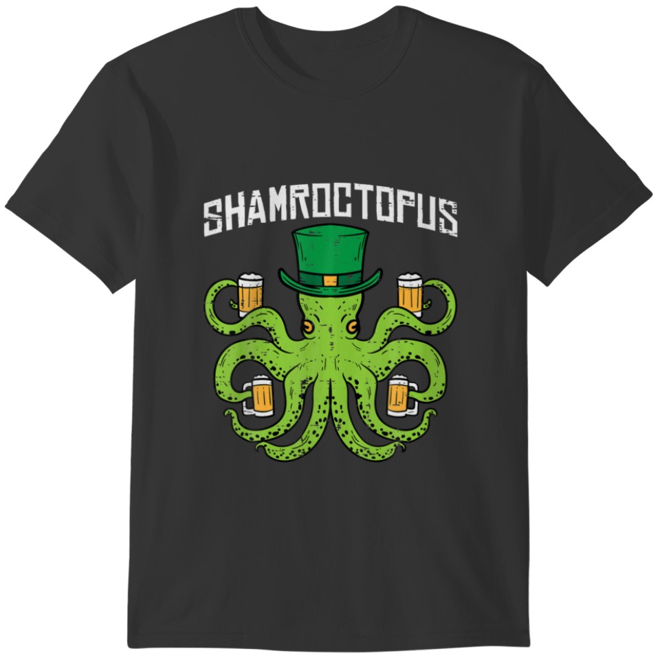 Shamroctopus Funny Animal St Patricks Day Men Wome T-shirt