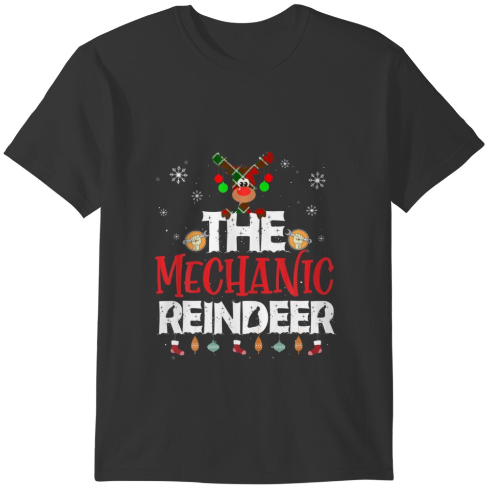 The Mechanic Reindeer Christmas Pajama Family Matc T-shirt
