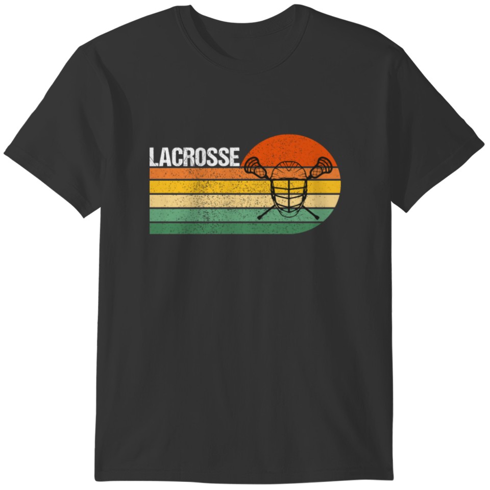 Vintage Lacrosse Stick Illustration Retro Sunset T T-shirt