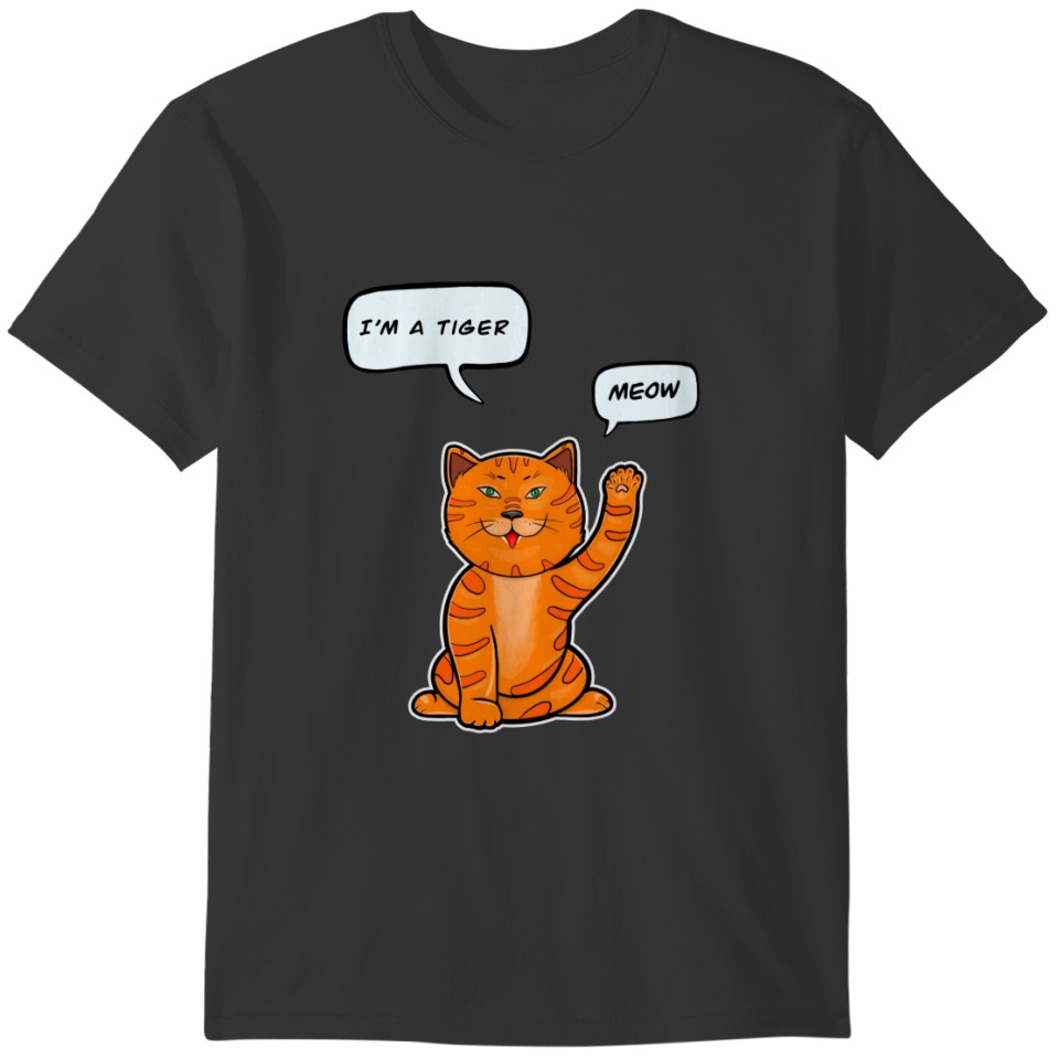 Cute orange cat says "Meow". Tiger 2022 Polo T-shirt