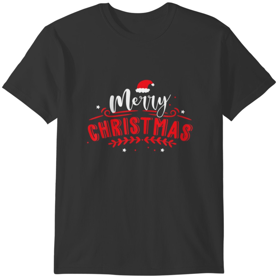Merry Christmas Santa Hat Funny Holiday T-shirt
