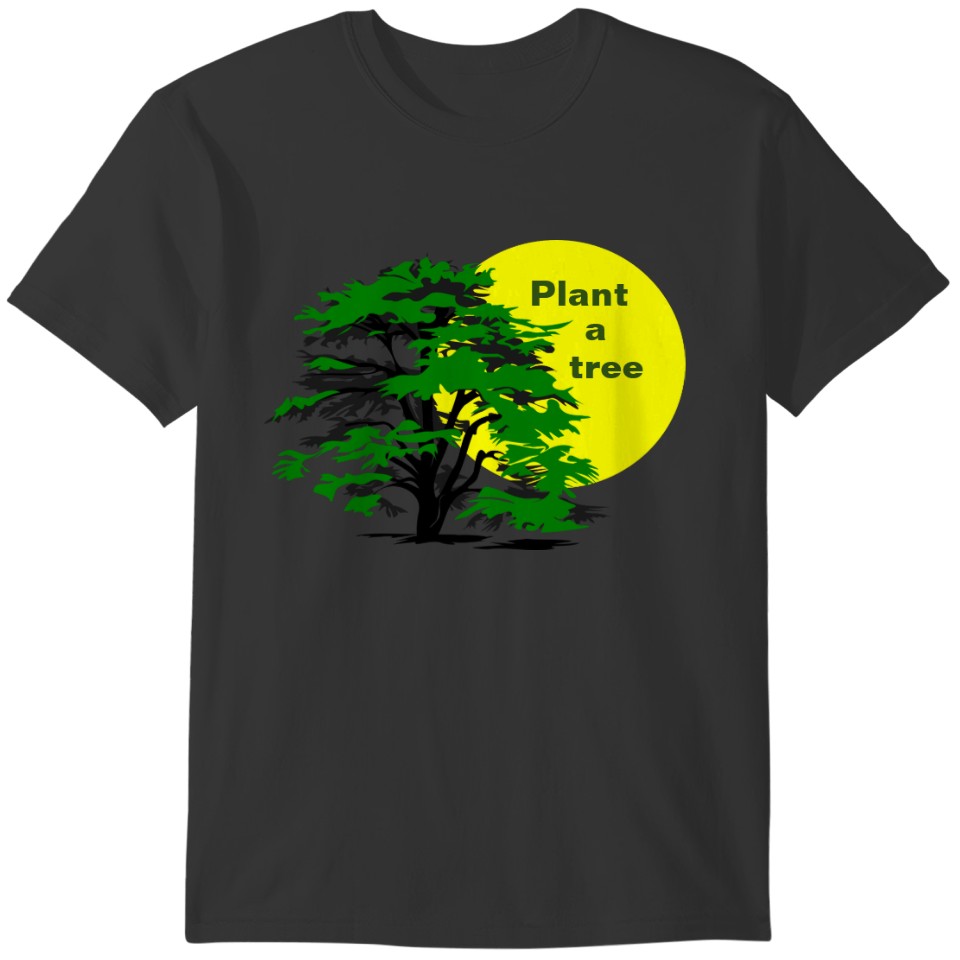 Green Tree & Yellow Sun, Plant a Tree T-shirt
