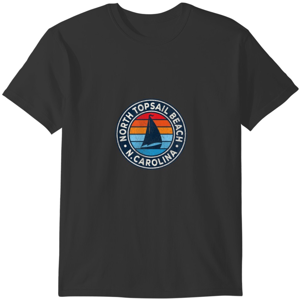 North Topsail Beach North Carolina NC Vintage Sail T-shirt
